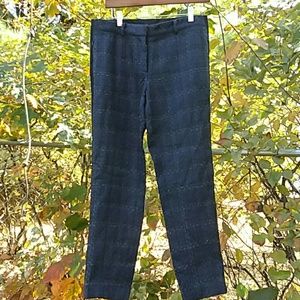 Tory Burch Navy Tweed Trousers